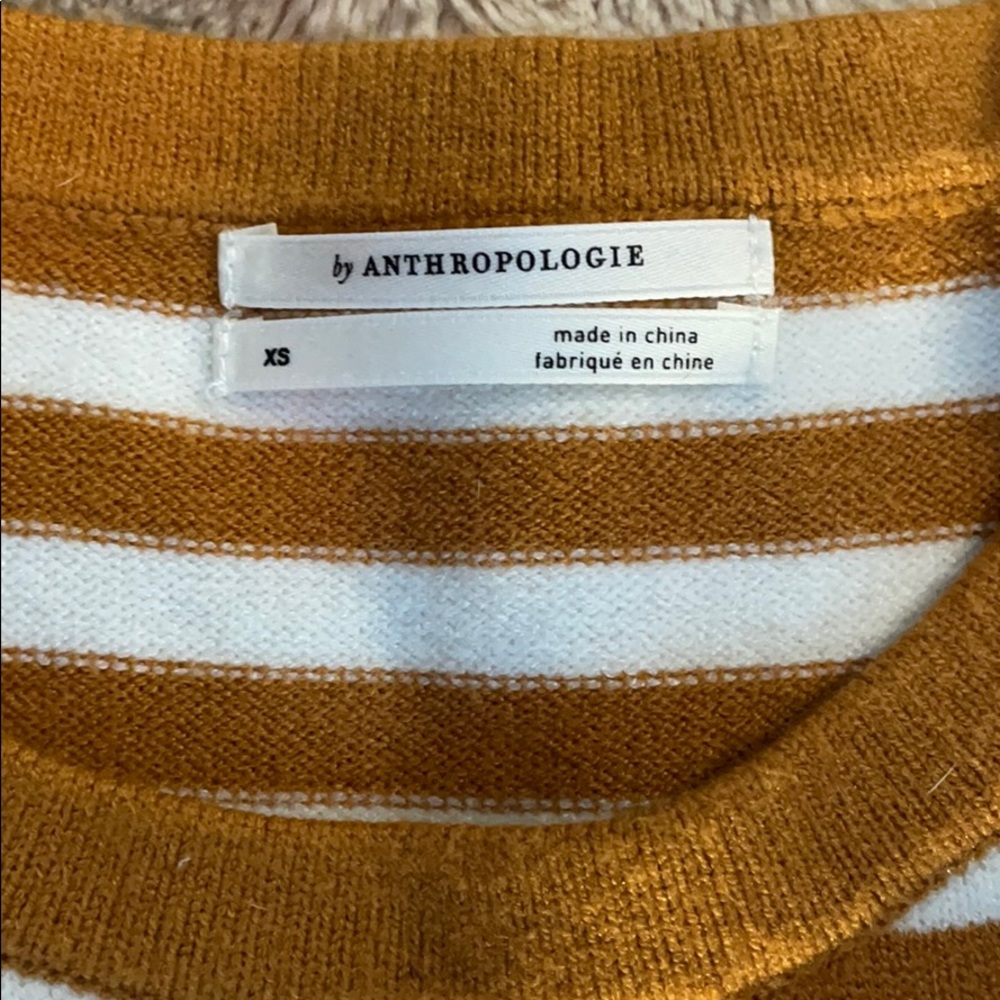 Anthropologie Striped Top with Flutter Sleeves. - Picture 2 of 4